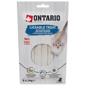 Pochoutka Ontario lízací extra tuňák a treska 5x14g-KS