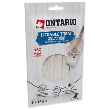 Pochoutka Ontario lízací extra tuňák a treska 5x14g-KS