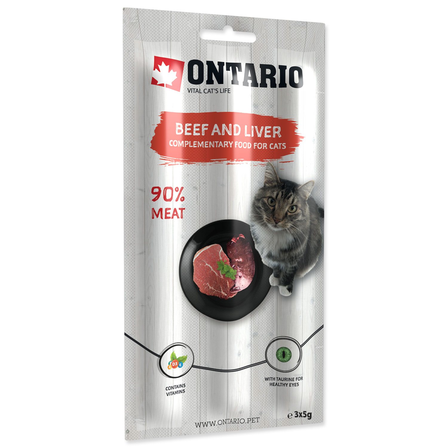 Pochoutka Ontario hovězí a játra, tyčinky 3x5g-KS