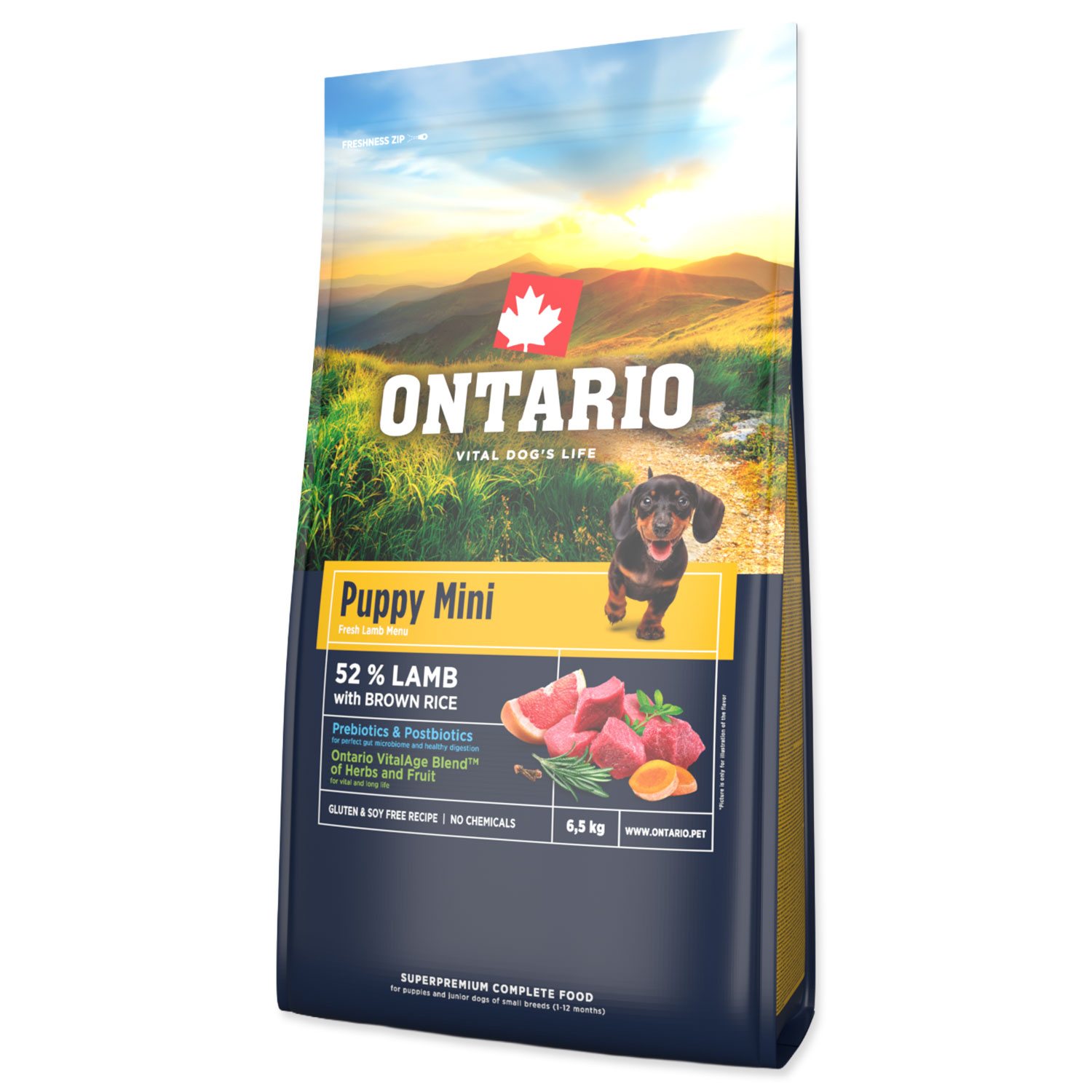 Krmivo Ontario Puppy Mini Lamb & Brown Rice 6,5kg-KS