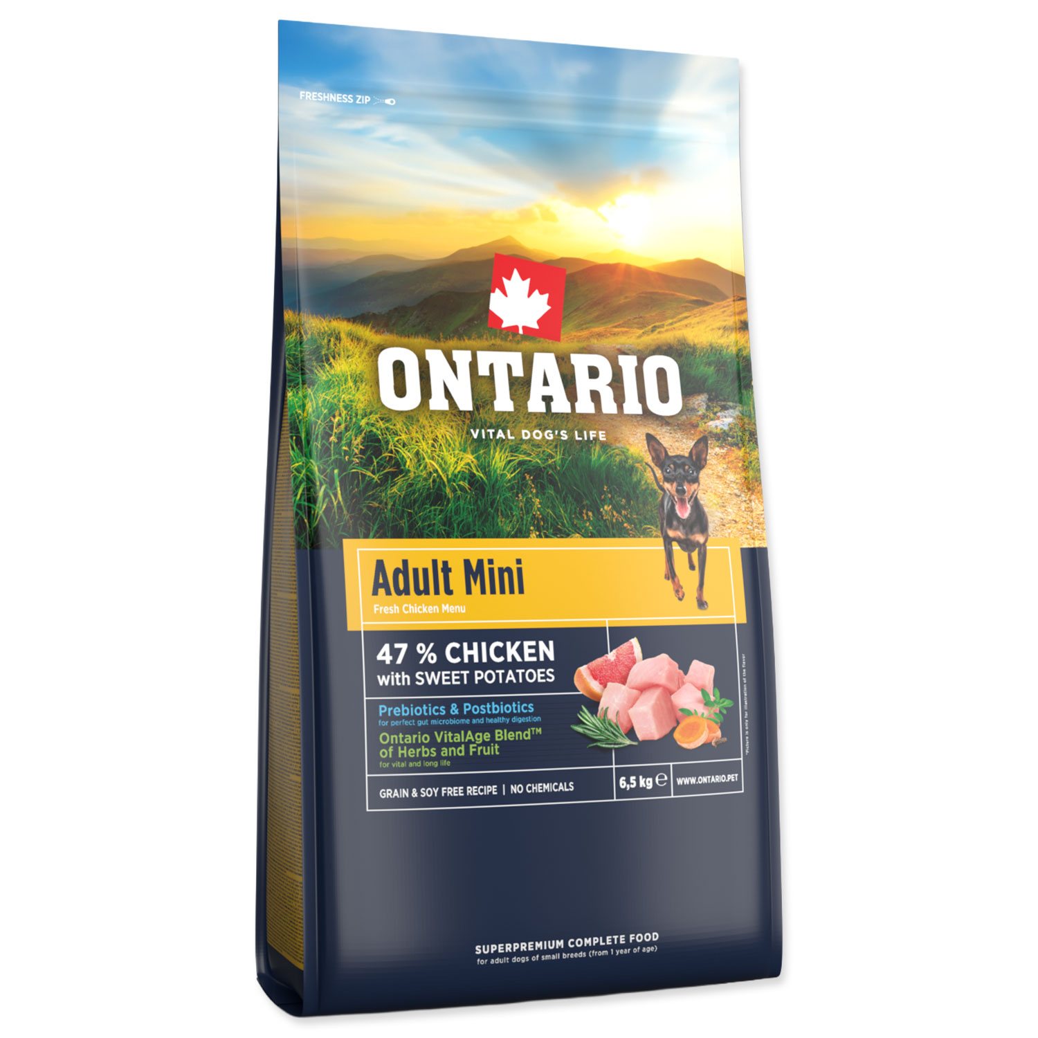 Krmivo Ontario Adult Mini Chicken & Sweet Potatoes 6,5kg