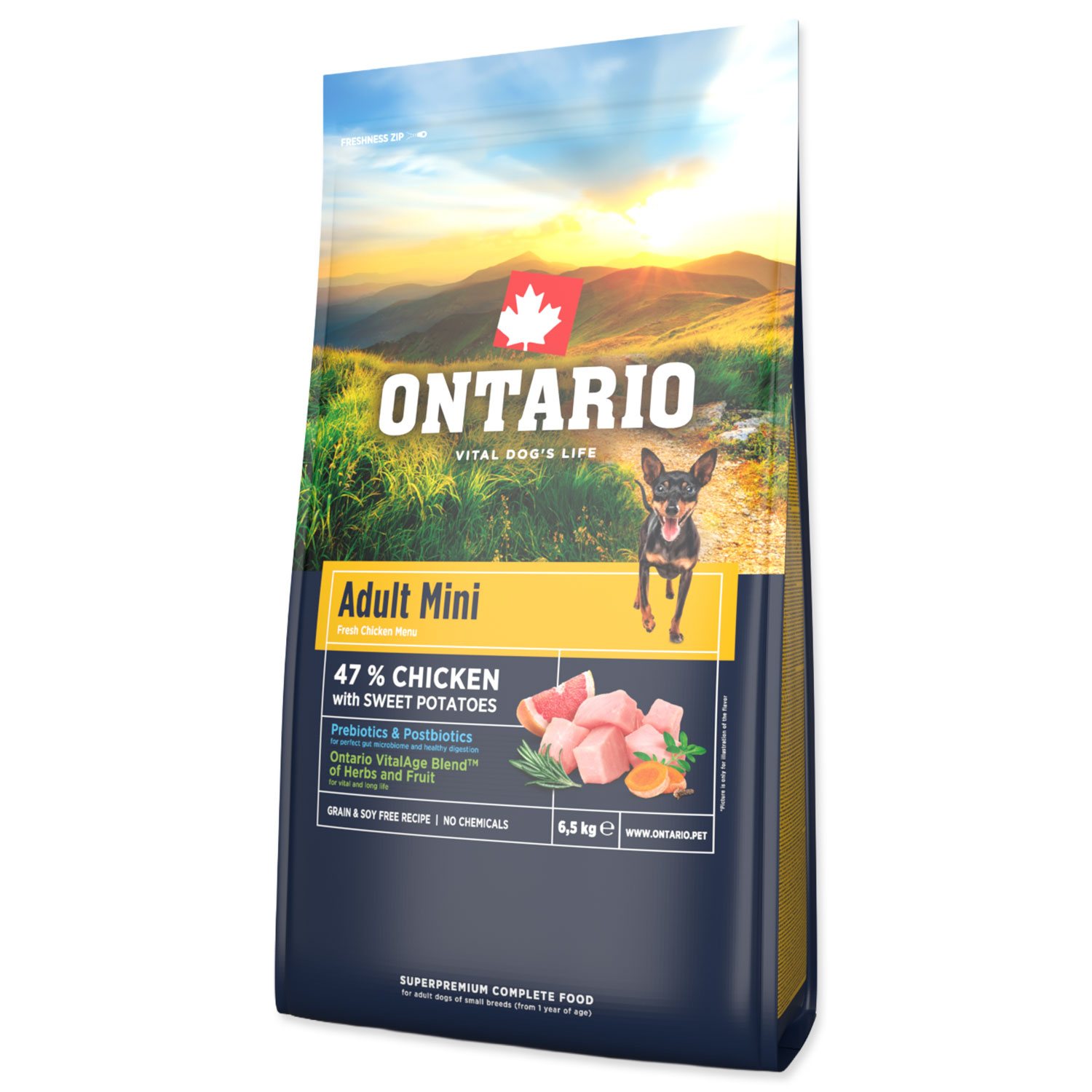 Krmivo Ontario Adult Mini Chicken & Sweet Potatoes 6,5kg