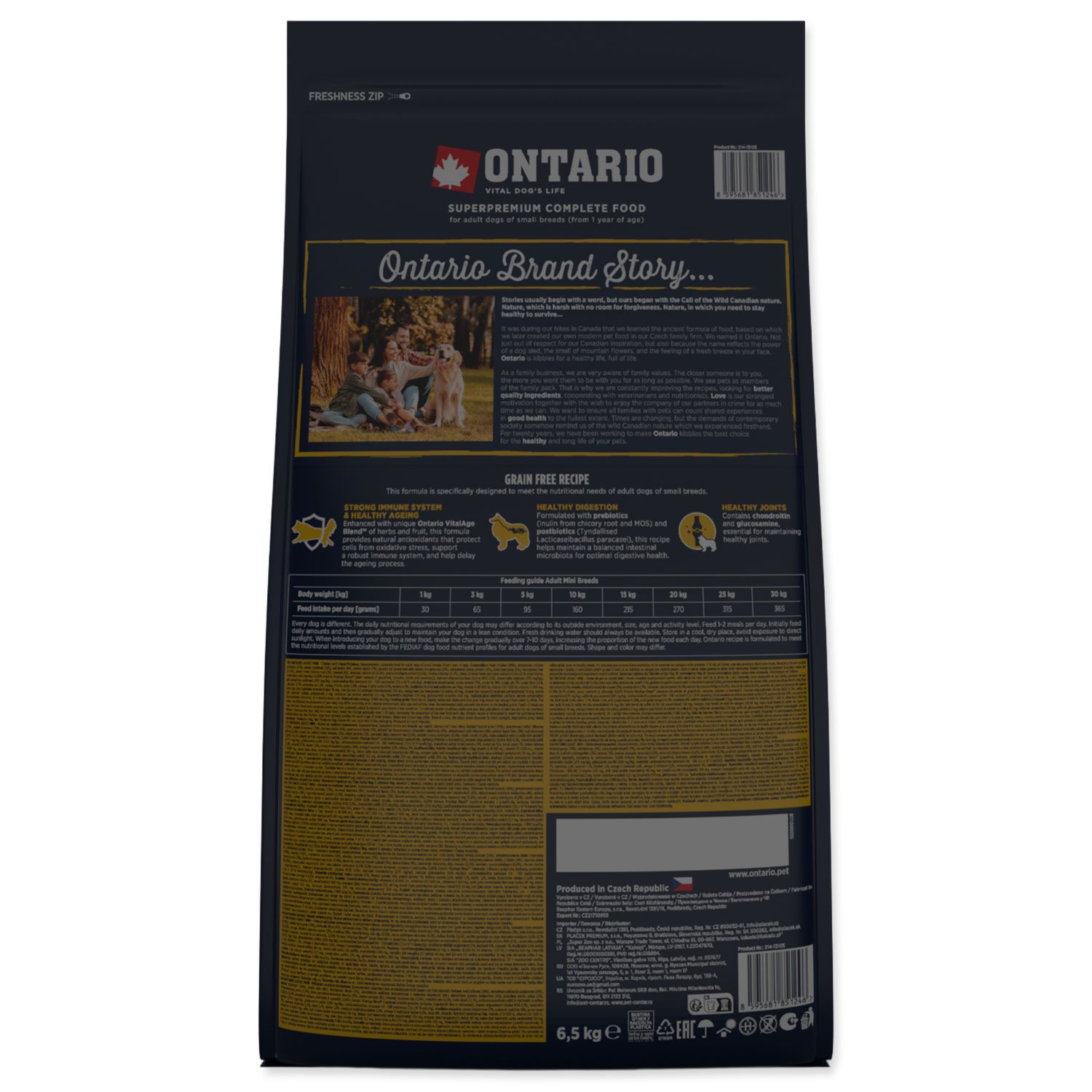 Krmivo Ontario Adult Mini Chicken & Sweet Potatoes 6,5kg