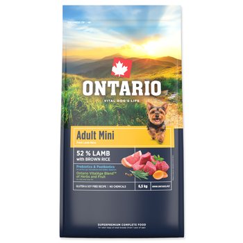 Krmivo Ontario Adult Mini Lamb & Brown Rice 6,5kg-KS