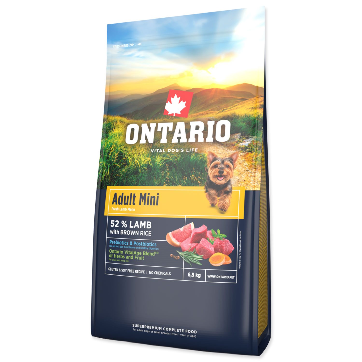 Krmivo Ontario Adult Mini Lamb & Brown Rice 6,5kg