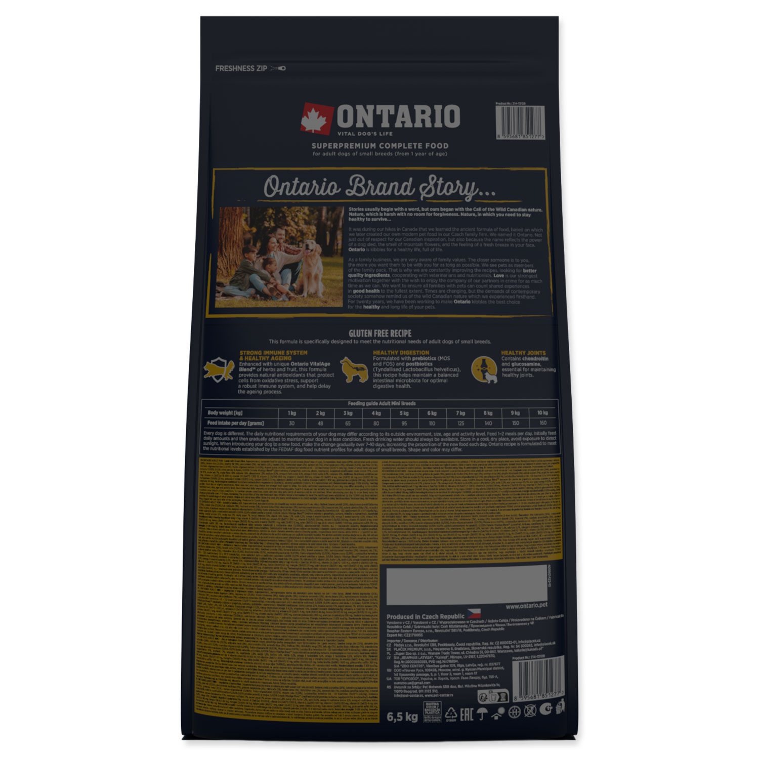 Krmivo Ontario Adult Mini Lamb & Brown Rice 6,5kg