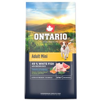 Krmivo Ontario Adult Mini Fish & Brown Rice 6,5kg-KS