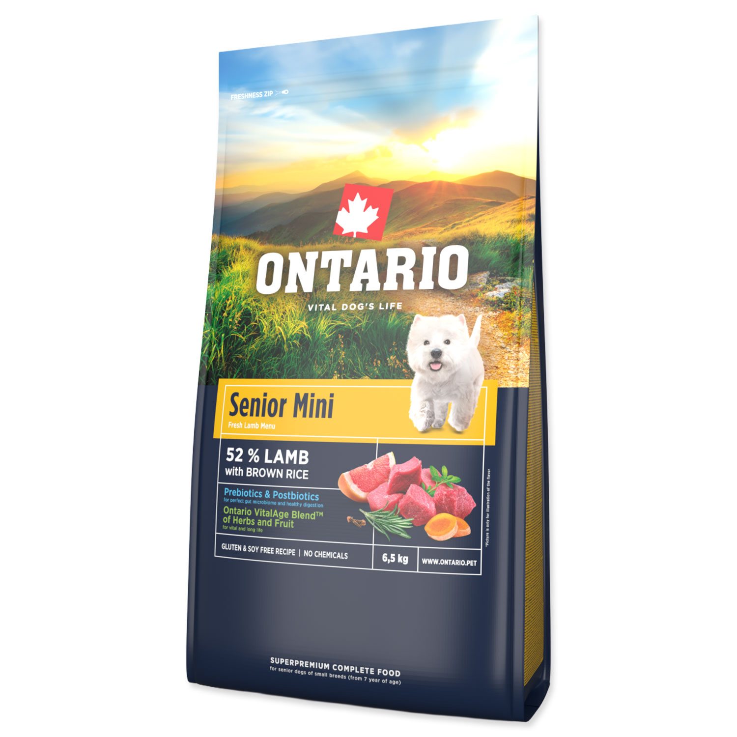 Krmivo Ontario Senior Mini Lamb & Brown Rice 6,5kg-KS
