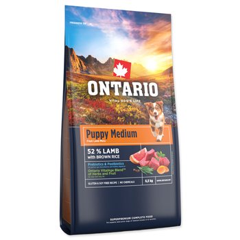 Krmivo Ontario Puppy Medium Lamb & Brown Rice 6,5kg-KS