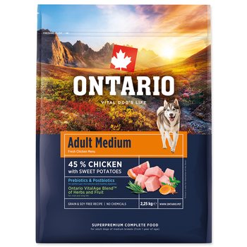 Krmivo Ontario Adult Medium Chicken & Sweet Potatoes 2,25kg-KS