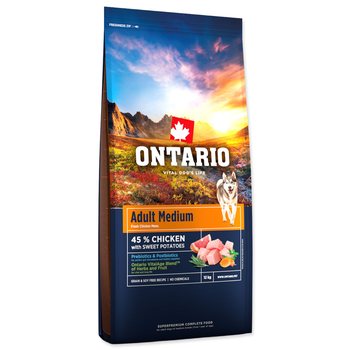 Krmivo Ontario Adult Medium Chicken & Sweet Potatoes 12kg-KS