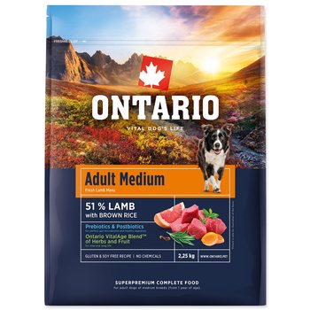 Krmivo Ontario Adult Medium Lamb & Brown Rice 2,25kg-KS