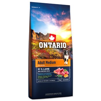 Krmivo Ontario Adult Medium Lamb & Brown Rice 12kg-KS