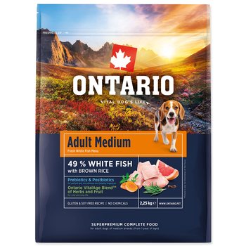Krmivo Ontario Adult Medium Fish & Brown Rice 2,25kg-KS