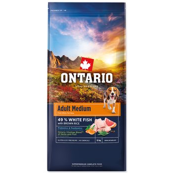 Krmivo Ontario Adult Medium Fish & Brown Rice 12kg-KS