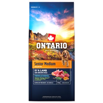 Krmivo Ontario Senior Medium Lamb & Brown Rice 12kg-KS