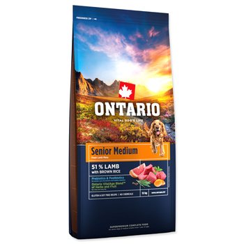 Krmivo Ontario Senior Medium Lamb & Brown Rice 12kg-KS