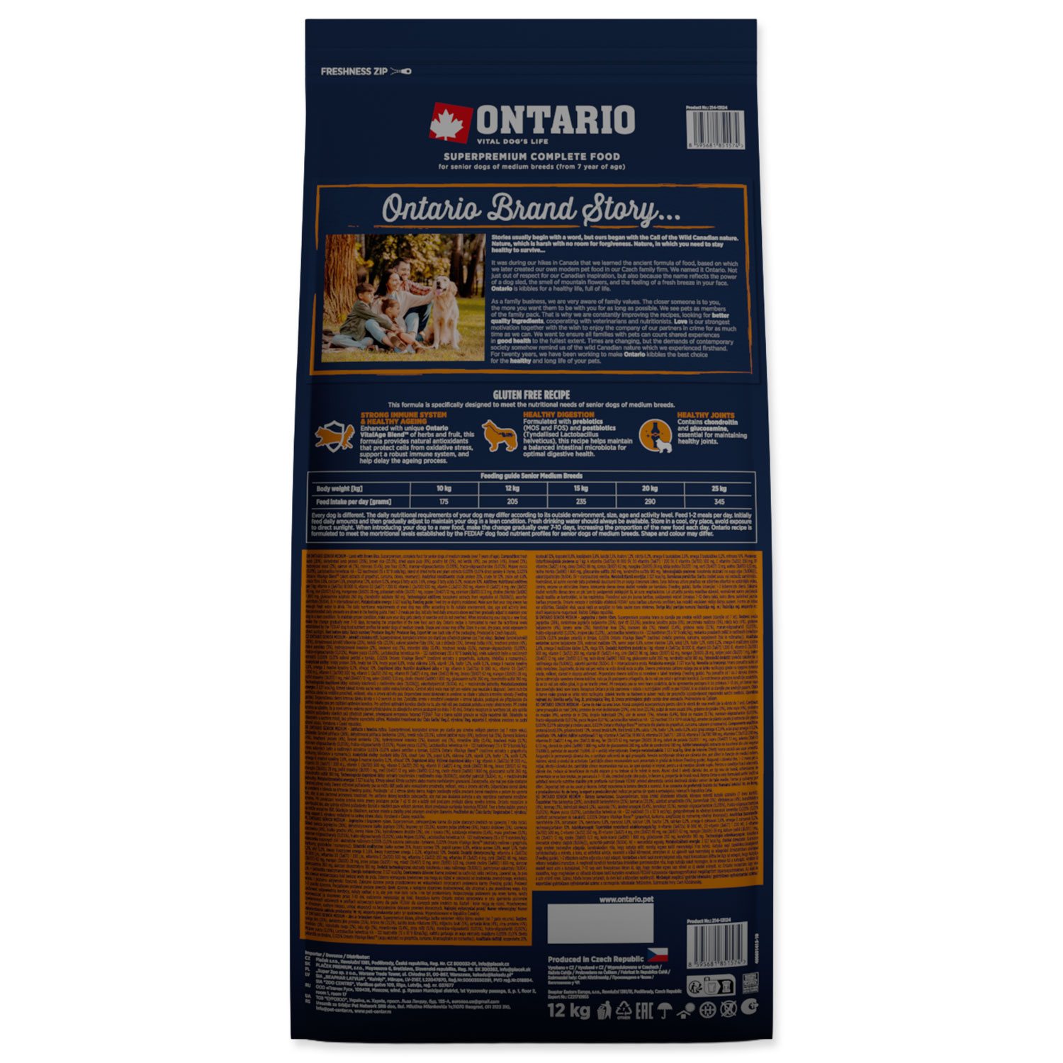 Krmivo Ontario Senior Medium Lamb & Brown Rice 12kg