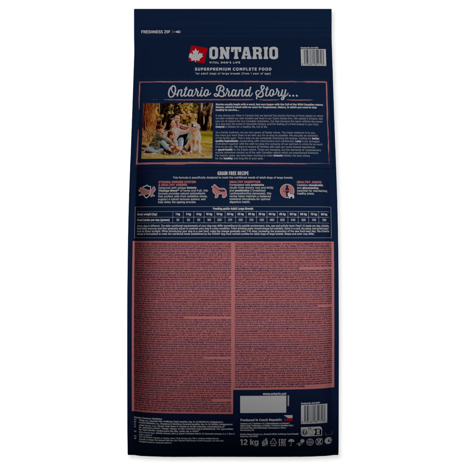 Krmivo Ontario Adult Large Chicken & Sweet Potatoes 12kg