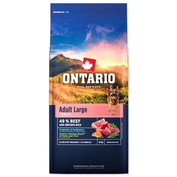 Krmivo Ontario Adult Large Beef & Brown Rice 12kg-KS