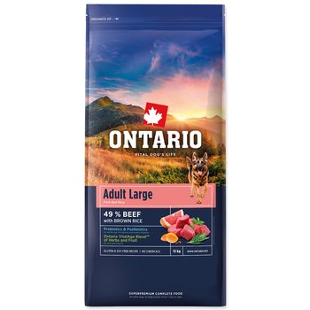 Krmivo Ontario Adult Large Beef & Brown Rice 12kg-KS