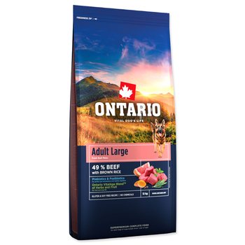 Krmivo Ontario Adult Large Beef & Brown Rice 12kg-KS