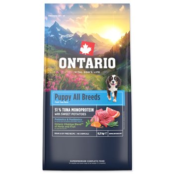 Krmivo Ontario Puppy & Junior All Breeds Monoprotein Tuna & Sweet Potatoes 6,5kg-KS