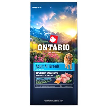 Krmivo Ontario Adult All Breeds Monoprotein Turkey & Sweet Potatoes 12kg-KS