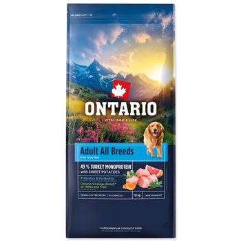 Krmivo Ontario Adult All Breeds Monoprotein Turkey & Sweet Potatoes 12kg-KS