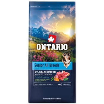 Krmivo Ontario Senior All Breeds Monoprotein Tuna & Sweet Potatoes 12kg-KS