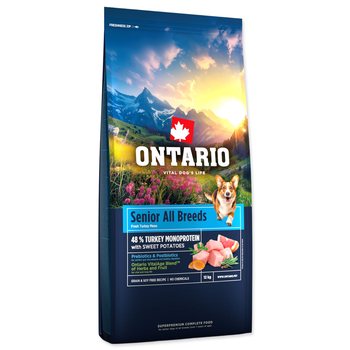 Krmivo Ontario Senior All Breeds Monoprotein Turkey & Sweet Potatoes 12kg-KS