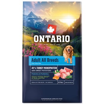 Krmivo Ontario Adult All Breeds Monoprotein Turkey & Sweet Potatoes 0,75kg-KS