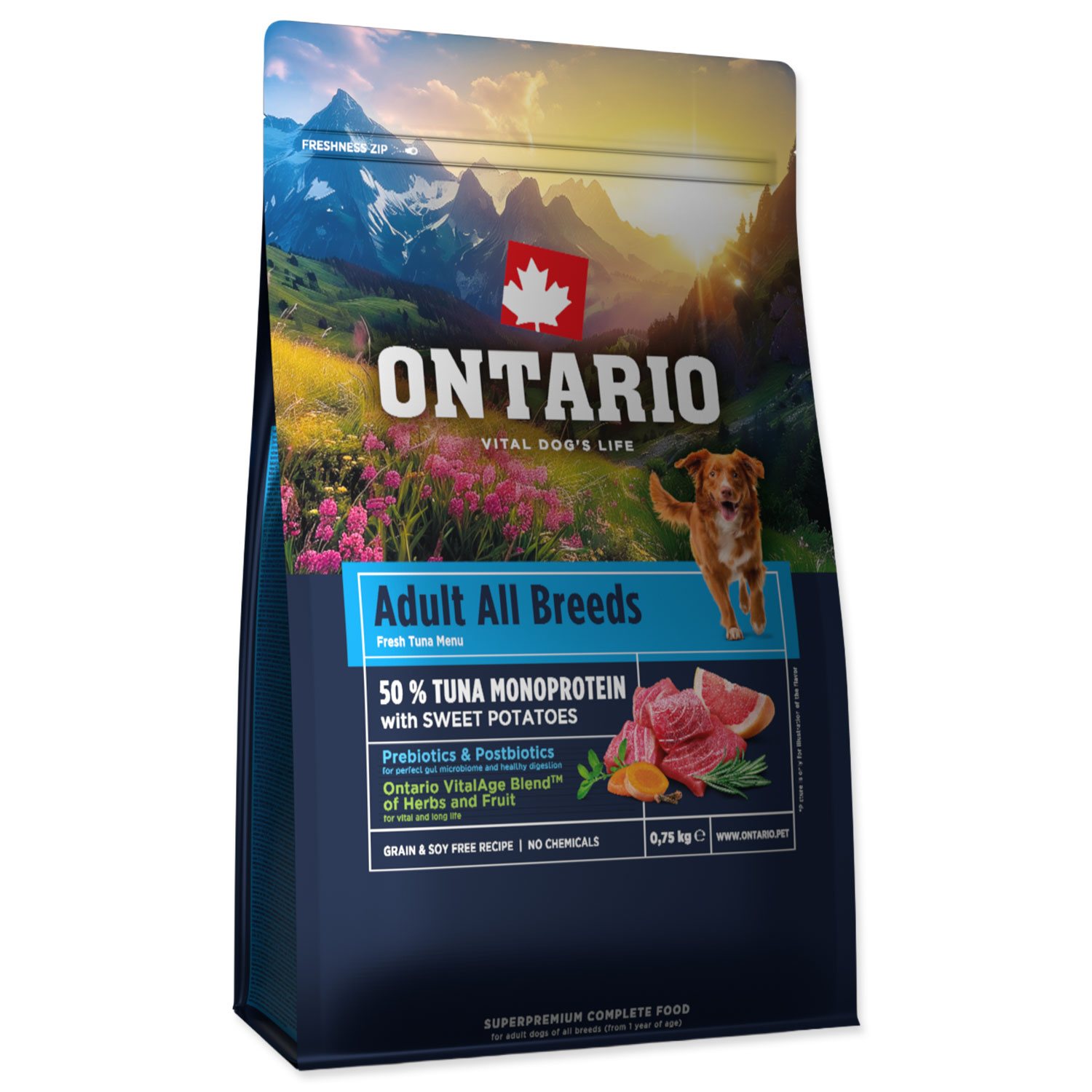 Krmivo Ontario Adult All Breeds Monoprotein Turkey & Sweet Potatoes 0,75kg-KS