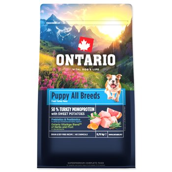 Krmivo Ontario Puppy & Junior All Breeds Monoprotein Turkey & Sweet Potatoes 0,75kg-KS
