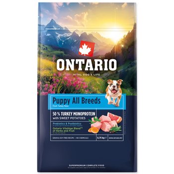 Krmivo Ontario Puppy & Junior All Breeds Monoprotein Turkey & Sweet Potatoes 0,75kg-KS