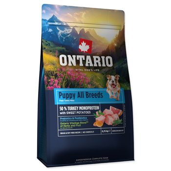 Krmivo Ontario Puppy & Junior All Breeds Monoprotein Turkey & Sweet Potatoes 0,75kg-KS