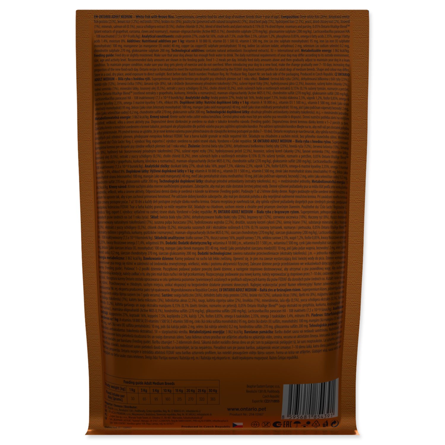 Vzorek Ontario Adult Medium Fish & Brown Rice 0,1kg-KS