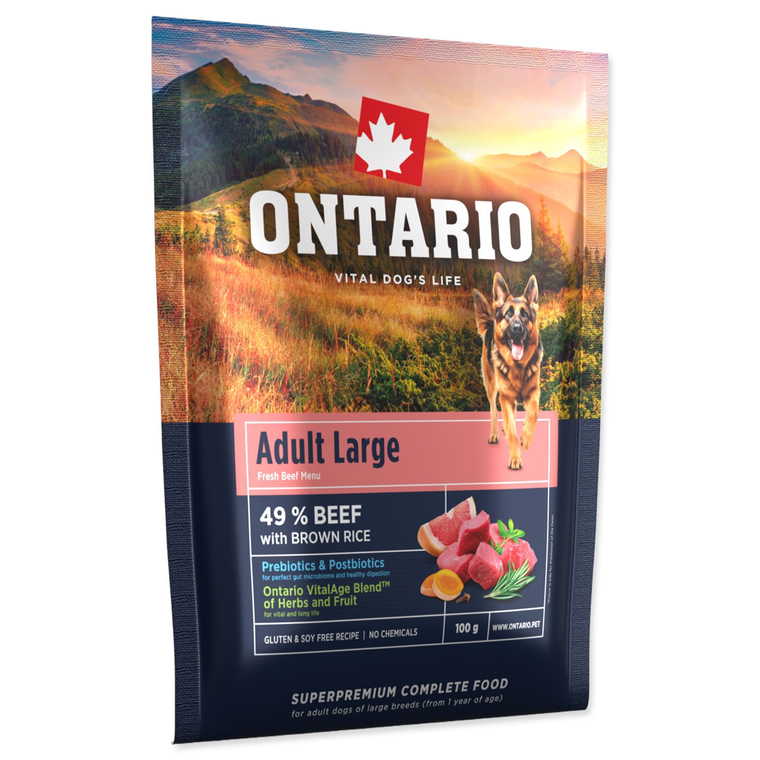 Vzorek Ontario Adult Large Beef & Brown Rice 0,1kg-KS