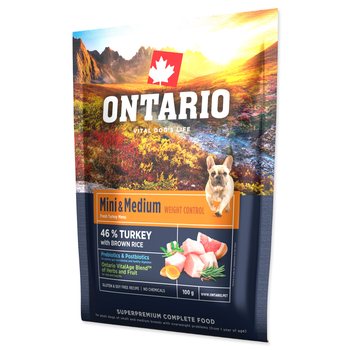 Vzorek Ontario Mini  & Medium Weight Control Turkey & Brown Rice 0,1kg-KS