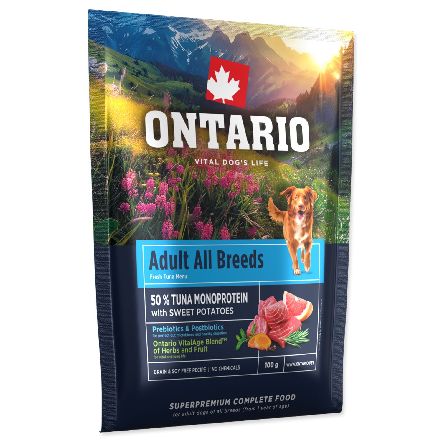 Vzorek Ontario Adult All Breeds Monoprotein Tuna & Sweet Potatoes 0,1kg-KS