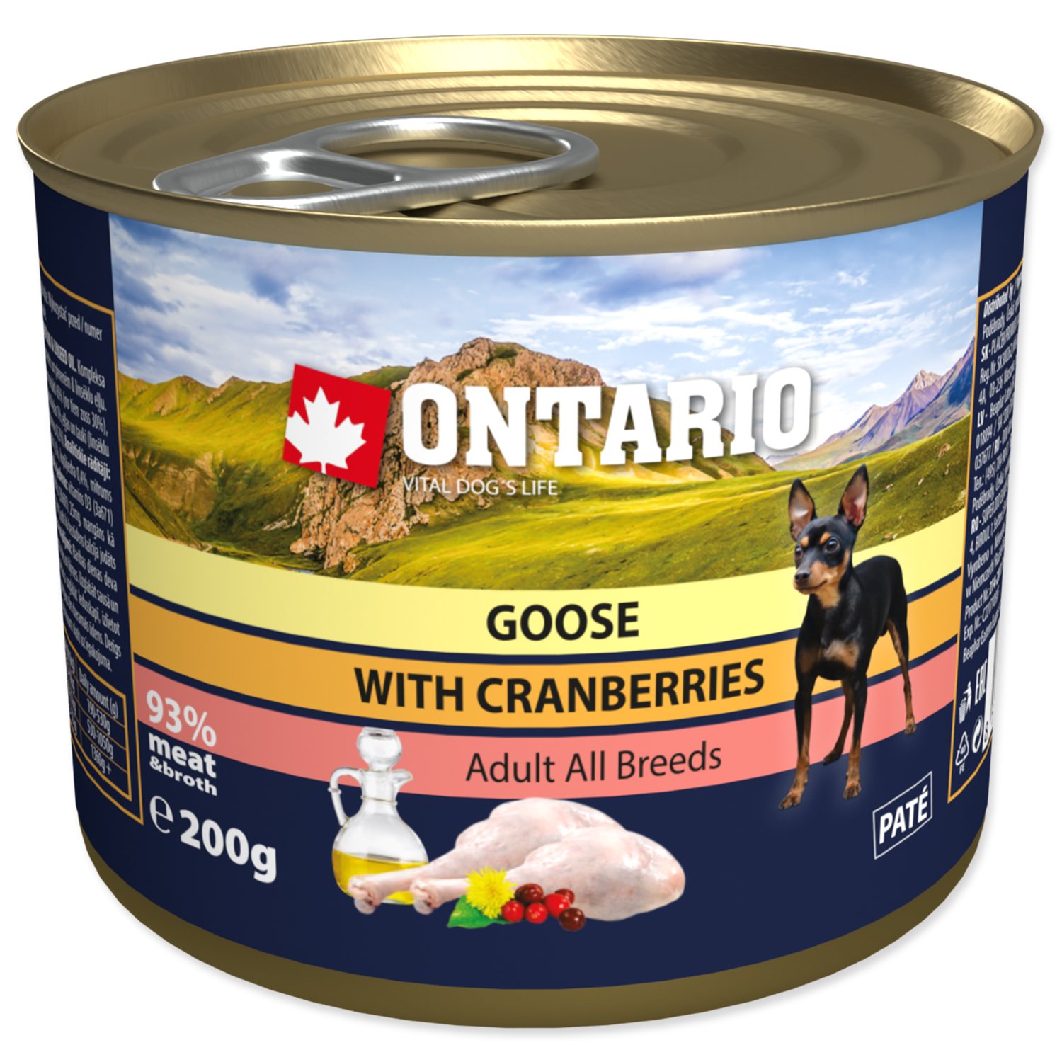 Konzerva Ontario husa s brusinkami 200g-KS
