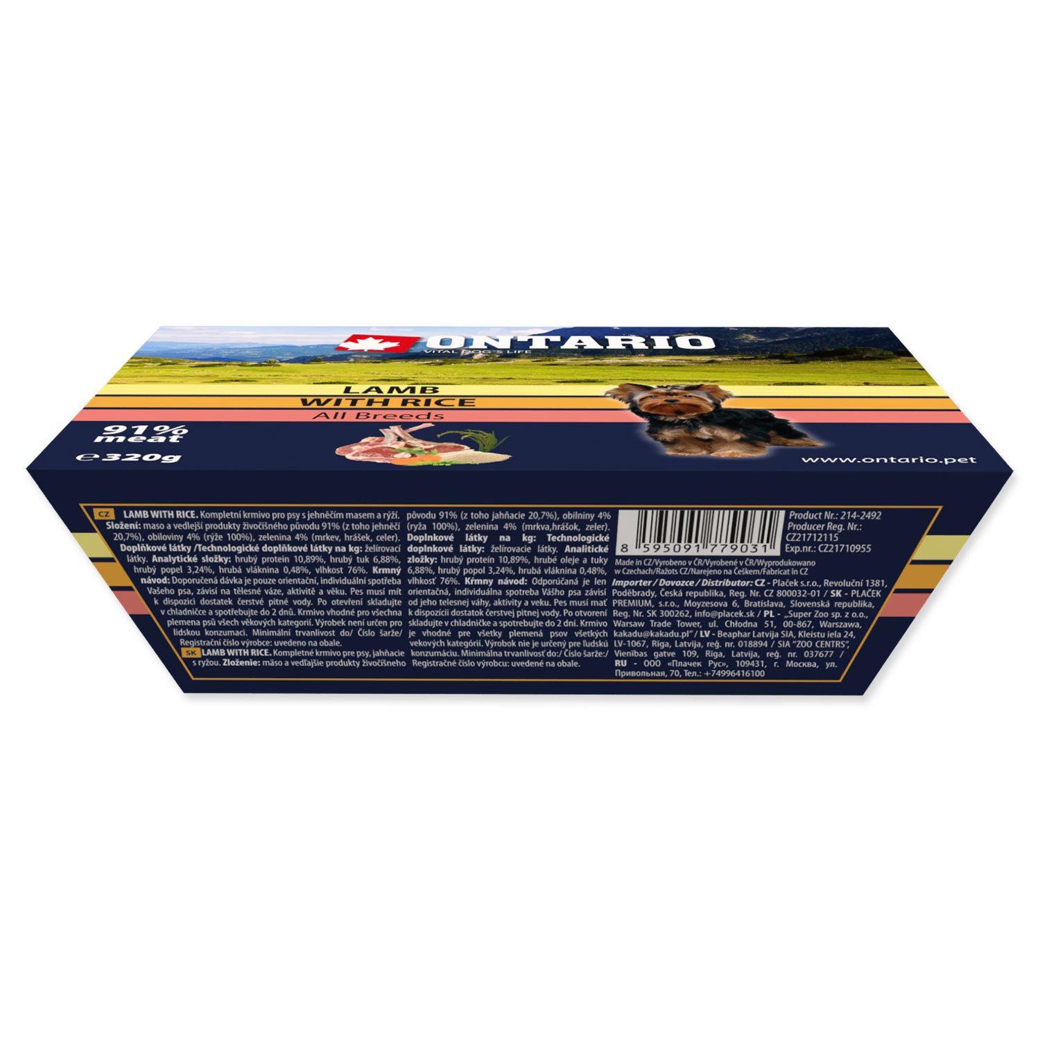 Vanička Ontario jehněčí s rýží 320g