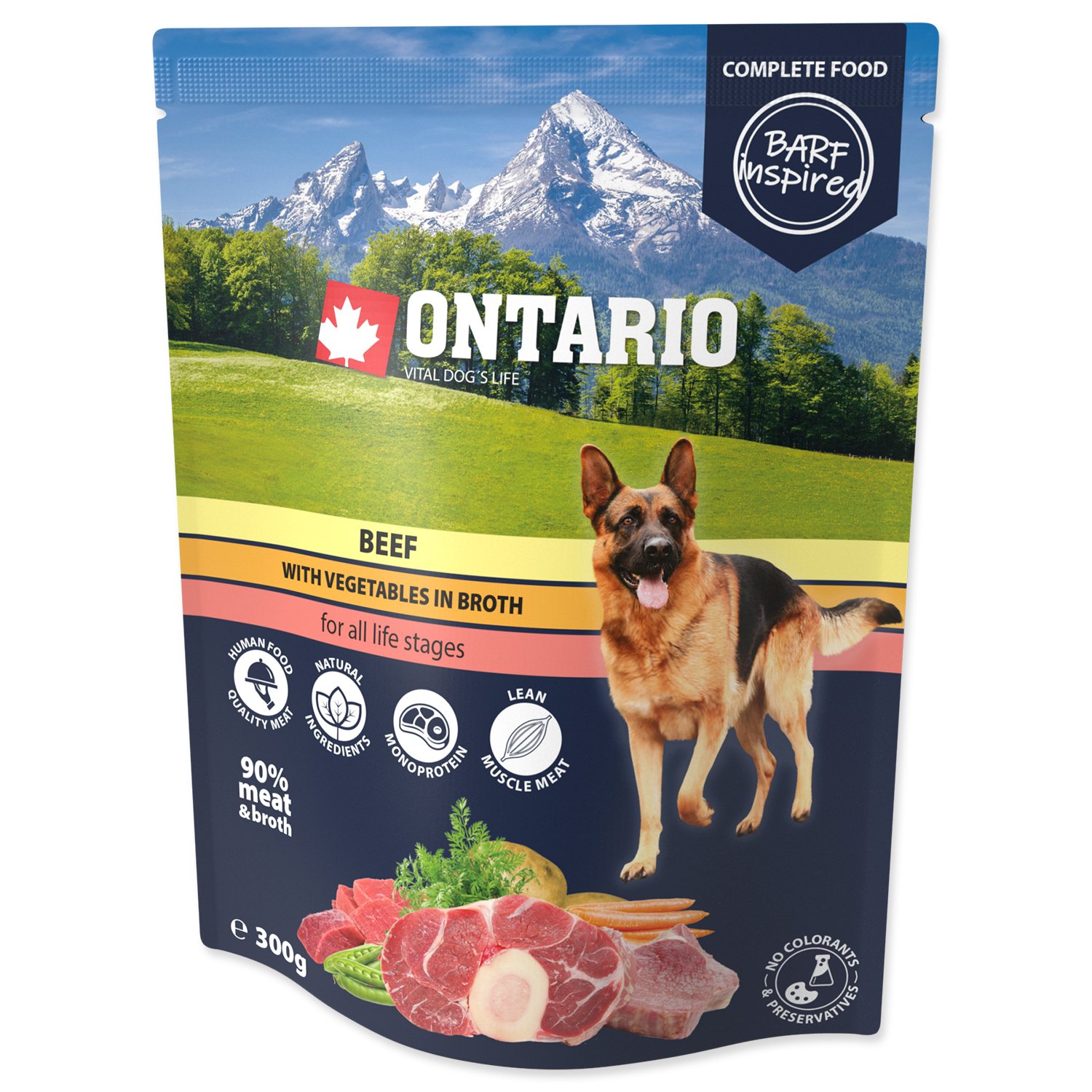 Kapsička Ontario hovězí se zeleninou ve vývaru 300g-KS