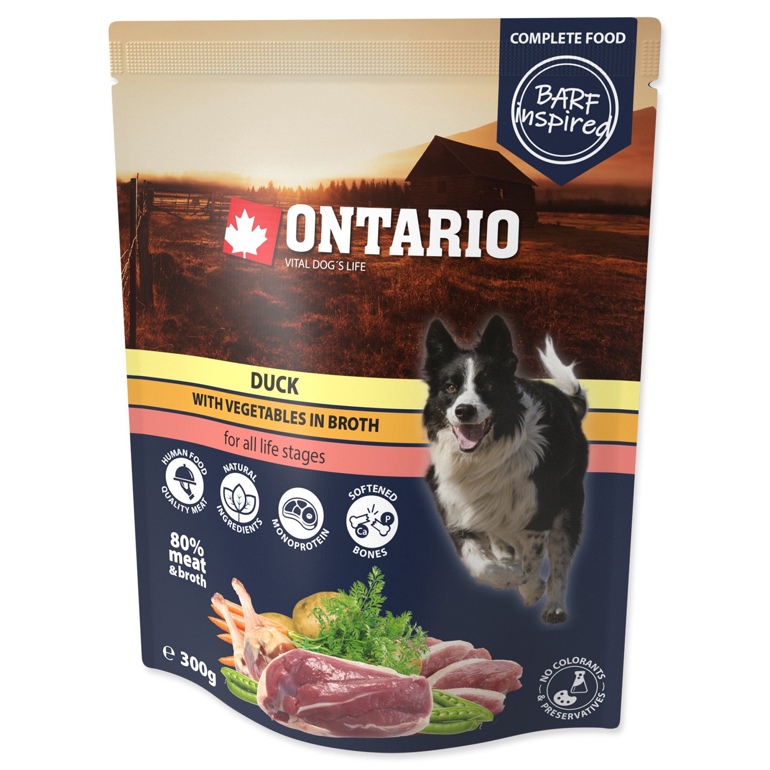 Kapsička Ontario kachna se zeleninou ve vývaru 300g-KS