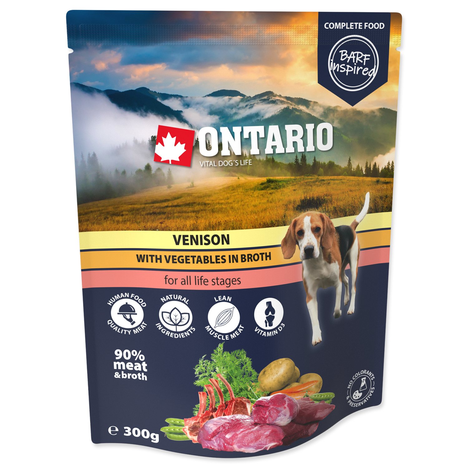 Kapsička Ontario zvěřina se zeleninou ve vývaru 300g-KS