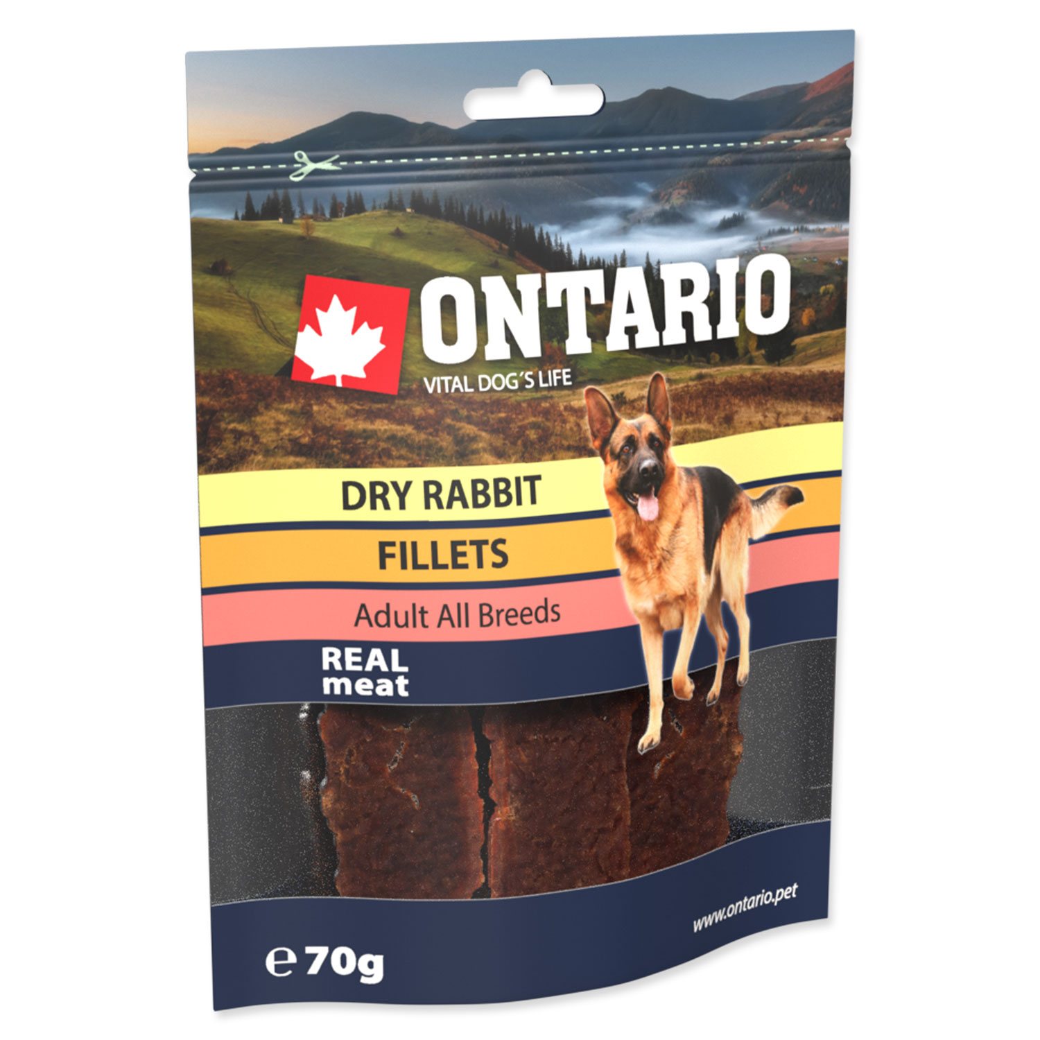 Pochoutka Ontario králík, sušené plátky 70g-KS