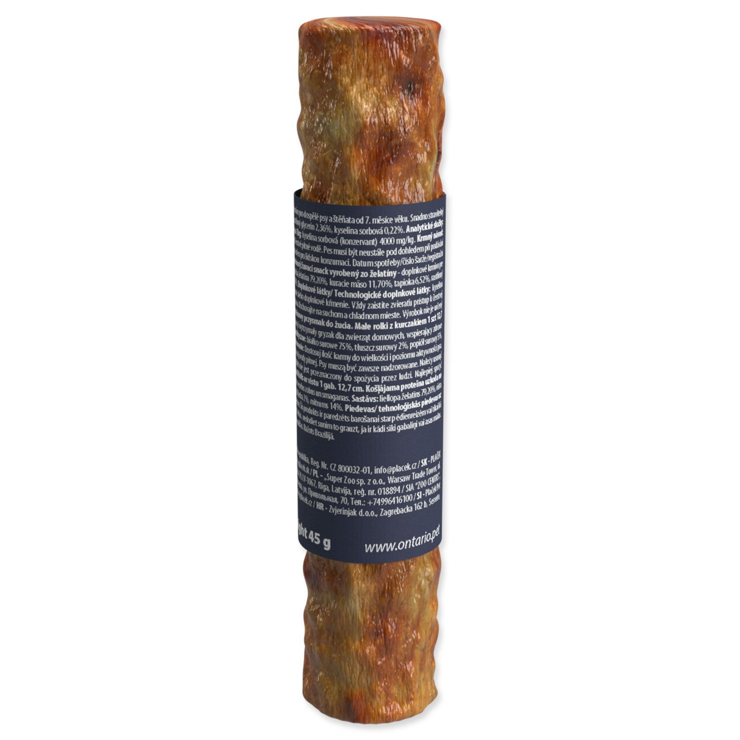 Pochoutka Ontario Protein kuře, žvýkací rolka malá 12,7cm-KS
