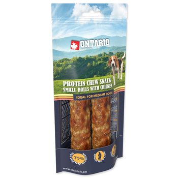 Pochoutka Ontario Protein kuře, žvýkací rolka malá 2ks 12,7cm-KS