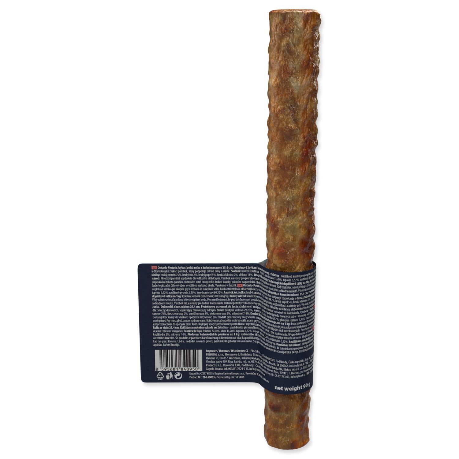 Pochoutka Ontario Protein kuře, žvýkací rolka velká 25,4cm-KS