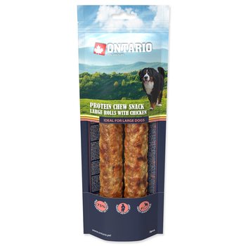 Pochoutka Ontario Protein kuře, žvýkací rolka velká 2ks 25,4cm-KS